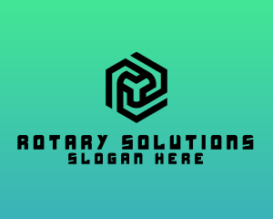 Rotary - Cube Rotary Blade logo design