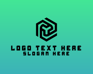 Hexagon - Cube Rotary Blade logo design