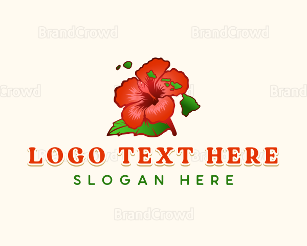 Hibiscus Flower Hawaii Logo