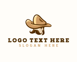 Western - Cowboy Mustache Hat logo design