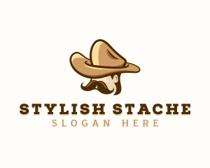 Mustache - Cowboy Mustache Hat logo design