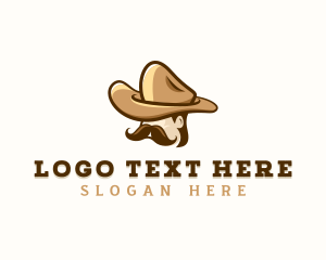 Rodeo - Cowboy Mustache Hat logo design