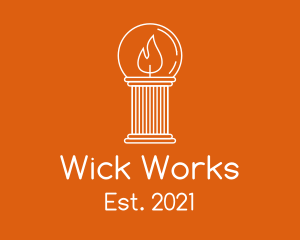 Wick - Pillar Candle Decor logo design