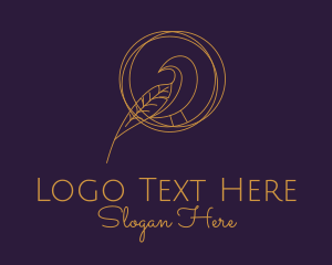 Sparrow - Elegant Gold Aviary logo design