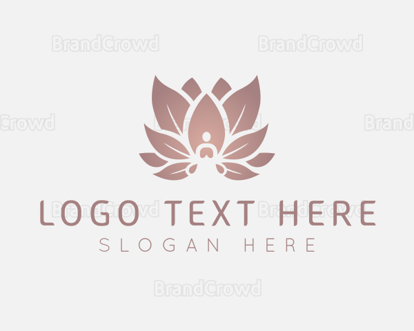 Sitting Lotus Flower Meditation Logo