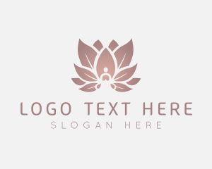 Retreat - Sitting Lotus Flower Meditation logo design