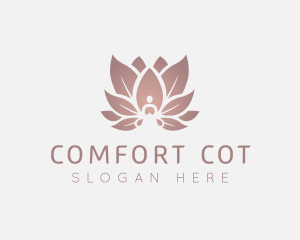 Sitting Lotus Flower Meditation logo design