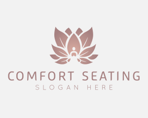 Sitting Lotus Flower Meditation logo design