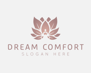 Sitting Lotus Flower Meditation logo design