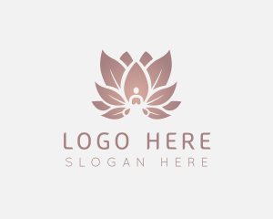 Lotus - Sitting Lotus Flower Meditation logo design