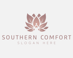 Sitting Lotus Flower Meditation logo design