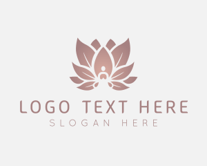 Meditation - Sitting Lotus Flower Meditation logo design