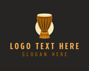 Traditional - Djembe Drum Instrument logo design