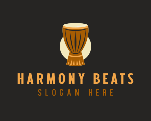 Drummer - Djembe Drum Instrument logo design