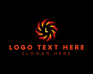 Motion - Flame Spiral Whirl logo design
