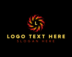 Digital - Flame Spiral Whirl logo design