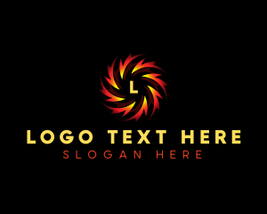 Motion - Flame Spiral Whirl logo design