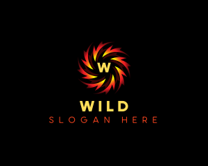 Flame Spiral Whirl Logo