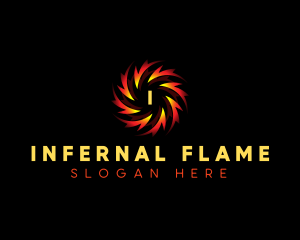 Flame Spiral Whirl logo design