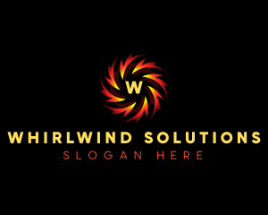 Whirl - Flame Spiral Whirl logo design