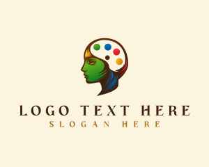 Digital Art - Painter Palette Woman logo design