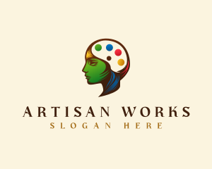 Craftsman - Painter Palette Woman logo design