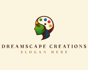 Imagination - Painter Palette Woman logo design