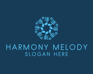 Hymn - Music Note Snowflake logo design