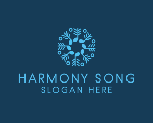 Hymn - Music Note Snowflake logo design