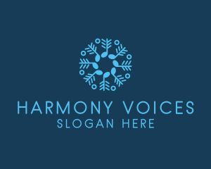 Choir - Music Note Snowflake logo design