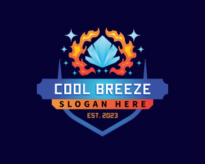 Refrigeration - Iceberg HVAC Heating Cooling logo design