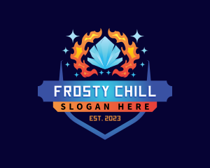 Freezer - Iceberg HVAC Heating Cooling logo design