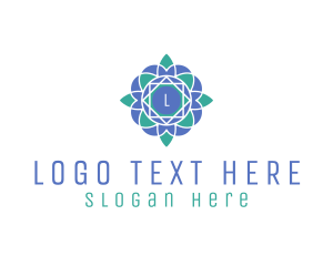 Geometric Flower Stained Glass logo design