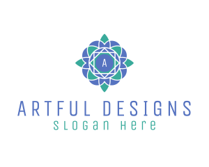 Geometric Flower Stained Glass logo design