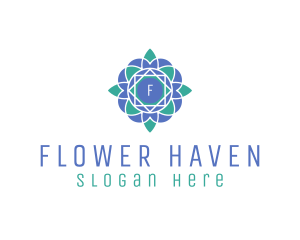 Geometric Flower Stained Glass logo design