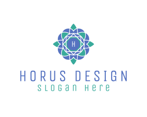 Geometric Flower Stained Glass logo design