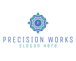 Detailed - Geometric Flower Stained Glass logo design