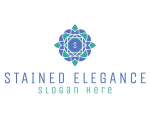 Geometric Flower Stained Glass logo design