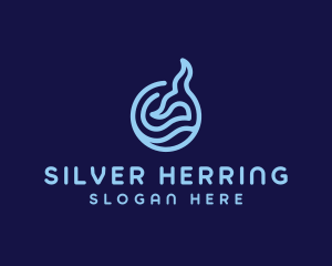 Herring - Dolphin Tail Badge logo design