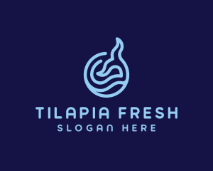 Tilapia - Dolphin Tail Badge logo design