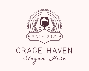 Liquor Store - Wine Glass Winery Badge logo design