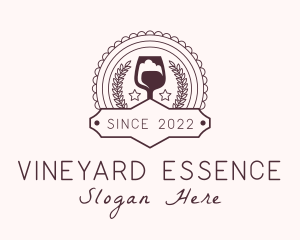 Wine Glass Winery Badge logo design