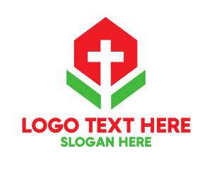 Cross - Minimalist Cross Flower logo design