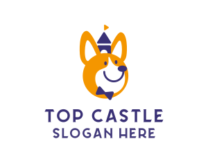 Castle Dog Corgi logo design