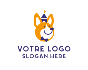 Bow Tie - Castle Dog Corgi logo design