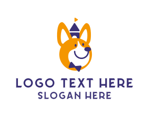 Smile - Castle Dog Corgi logo design