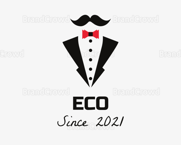 Bow Tie Tuxedo Mustache Logo