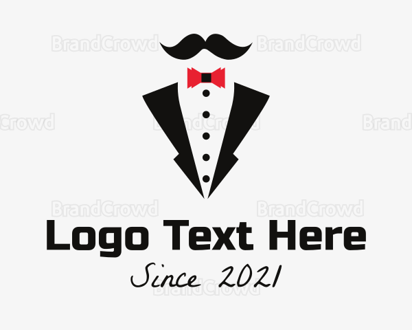 Bow Tie Tuxedo Mustache Logo