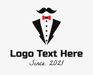 Coat - Bow Tie Tuxedo Mustache logo design