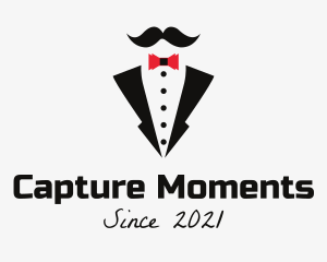 Suit - Bow Tie Tuxedo Mustache logo design